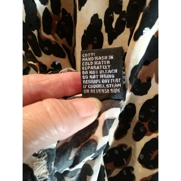 Lisa International Leopard Animal Print Full Zip Jacket Shirt Long Sleeve XLP - Picture 9 of 12